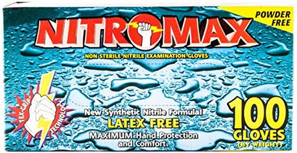 100 Count SIZE X-SMALL Powder-Free Nitrile Gloves, 5 Mil, Food Grade, Disposable