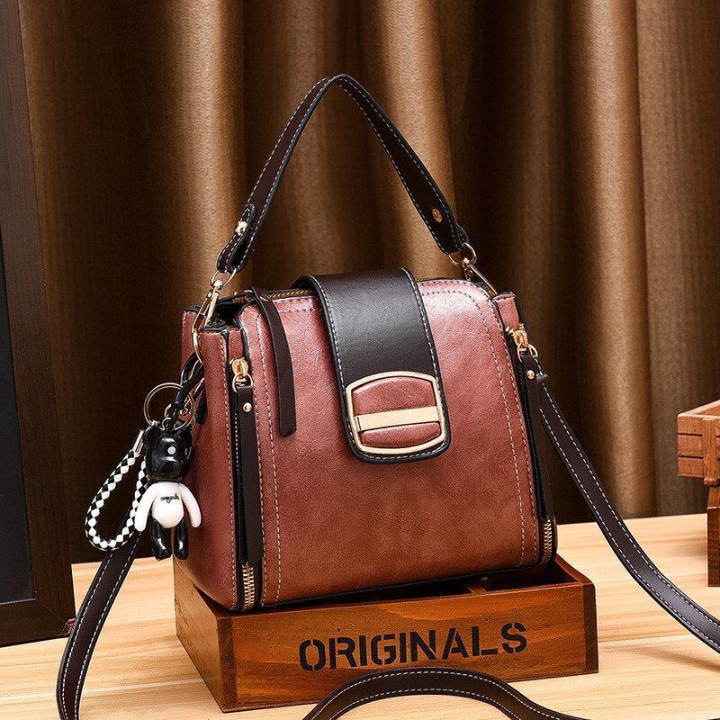 Handbags Women Vintage Leather Shoulder Hand Bag Crossbody Purses Messenger Bag