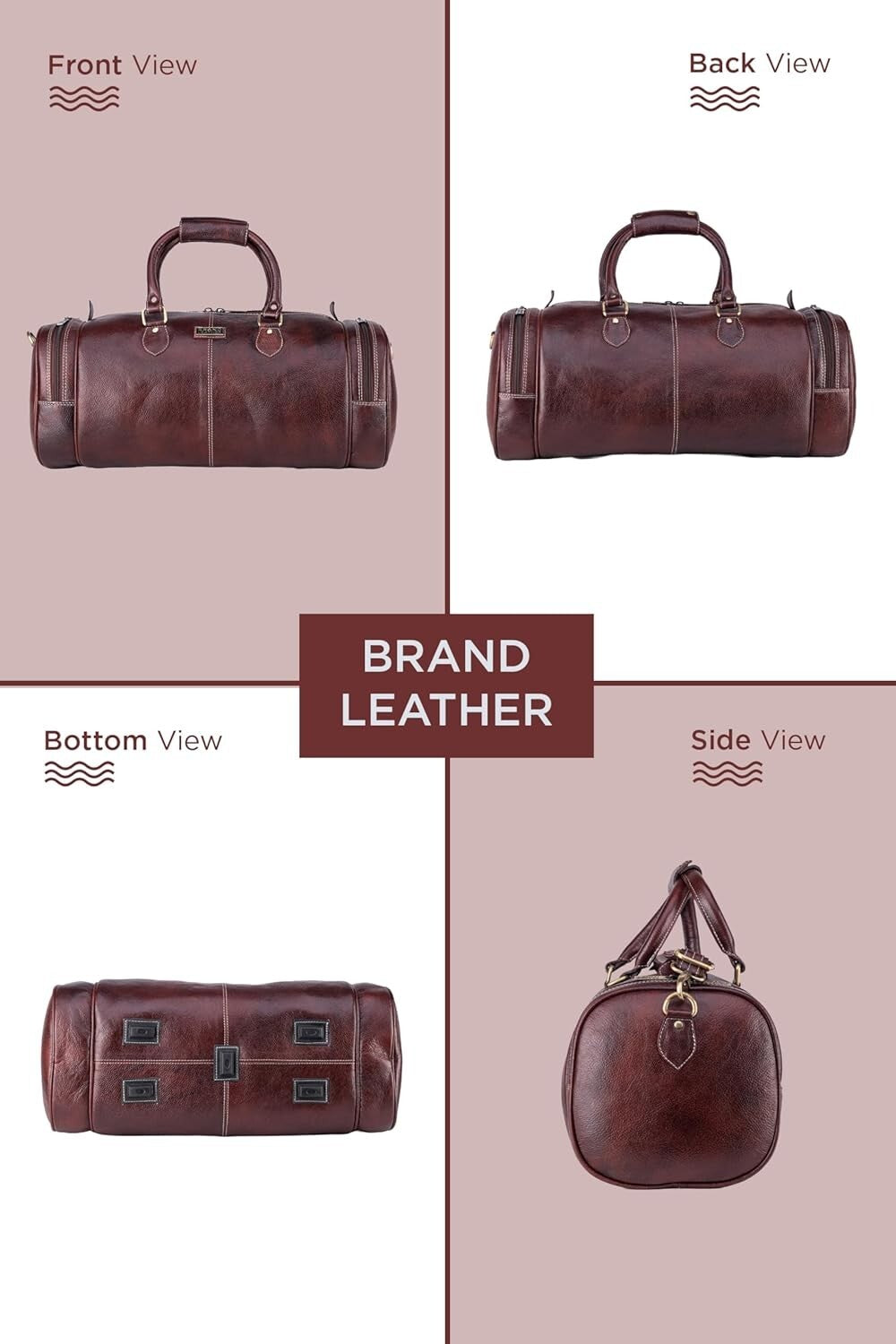 Genuine Leather Travel Duffel Bag Weekend Luggage Leather Duffle Bag