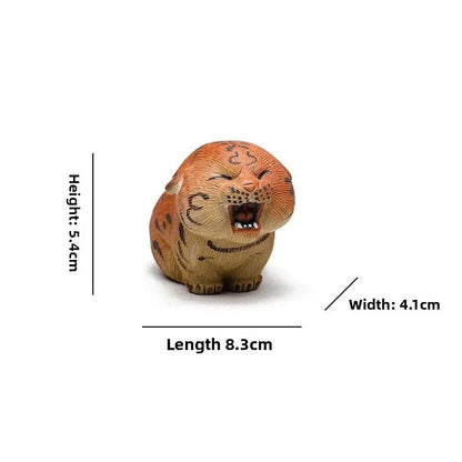 8.3cm Purple Clay Handcarved Zodiac Tiger Tea Pet Statue Auspicious Ornament