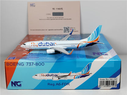 NG Models FOR Dubai Airlines FlyDubai FOR BOEING B737-800 A6-FDR 1:400 Model