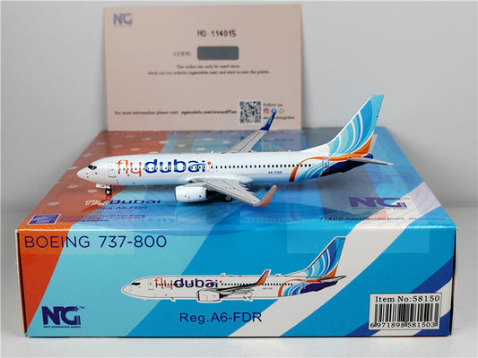 NG Models FOR Dubai Airlines FlyDubai FOR BOEING B737-800 A6-FDR 1:400 Model