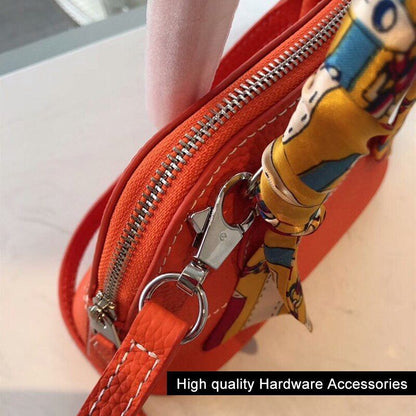 Bowling Handbag Genuine Leather Shell Purse Crossbody Shoulder Bags S/M/L Sizes