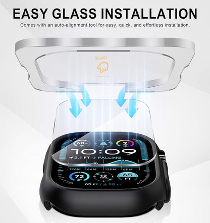 2+2-Pack for Apple Watch Ultra 3/2/1 49Mm Case +Tempered Glass Screen Protector