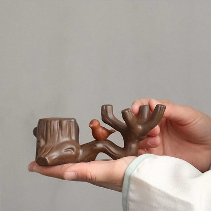 Purple Clay Tea Pets Ornaments Stump Teapot Lid Support Kung Fu Tea Accessories