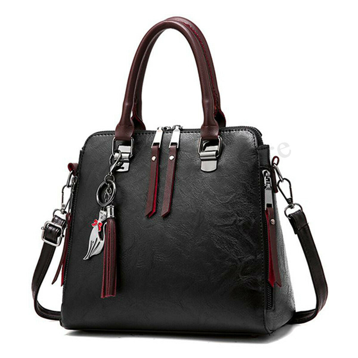 Womens Ladies Casual Retro Oil Leather Handbag Crossbody Bag Tote Shoulder Purse