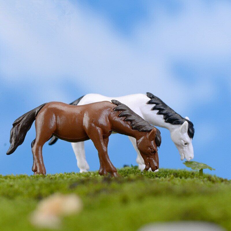 Moss Micro Landscape Deco Garden Mini 4pcs Horses Bottle Decoration Supplies