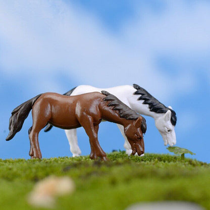 Moss Micro Landscape Deco Garden Mini 4pcs Horses Bottle Decoration Supplies