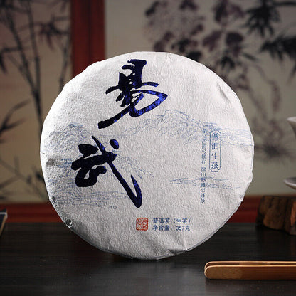 357g Yunnan Pu'er Tea Yiwu Ancient Tree Pu'er Raw Tea Cake with Orchid Aroma