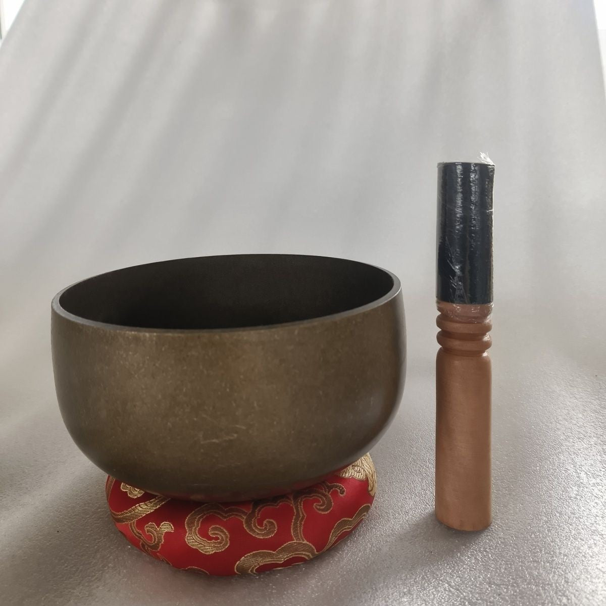 Japanese Style Brass Singing Bowl 17.5cm Meditation Bell Vintage 1180g
