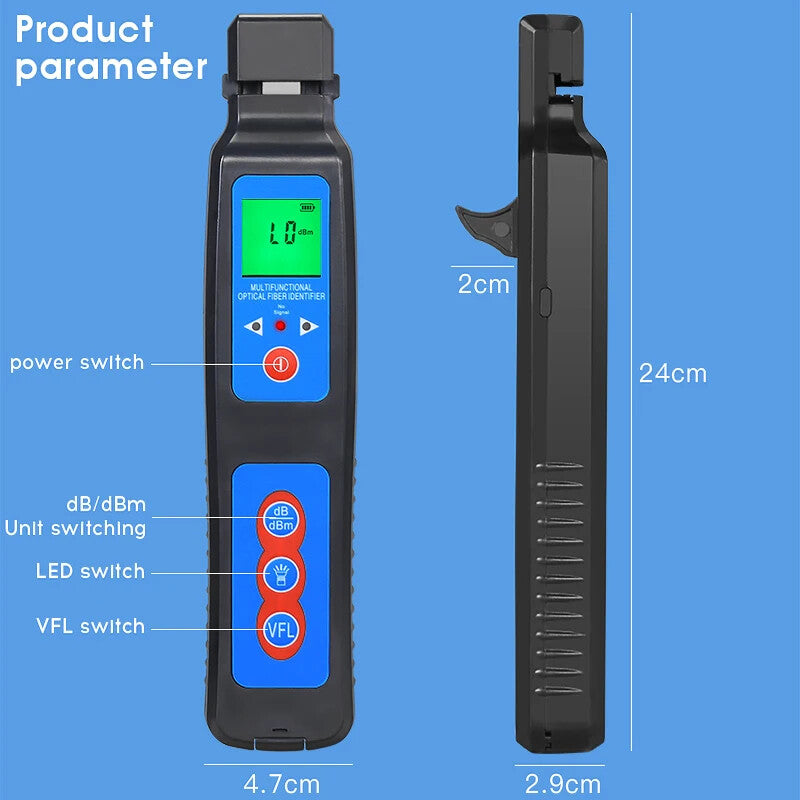 AUA-40A Fiber Optic Identifier Live with Built in 10mw Visual Fault Locator