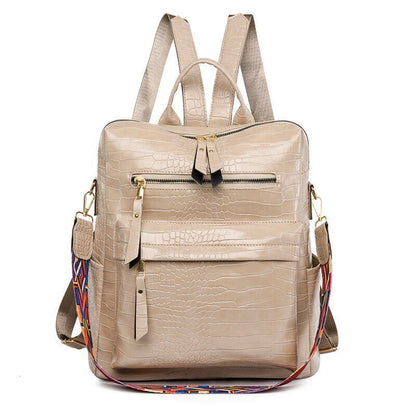 Backpacks Stone Pattern Synthetic Leather Women Shoulder Bags Large Cotton 1 PC
