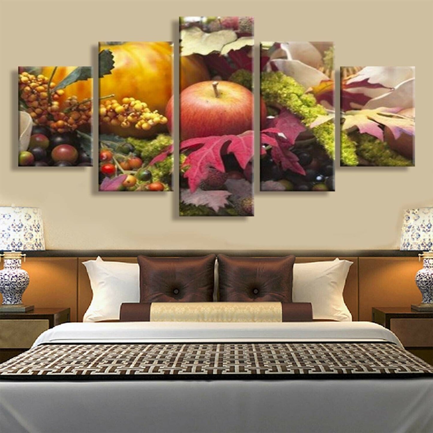 5 Piece Fruit Wall Art Canvas Poster Print Home kitchen Picture No Framed
