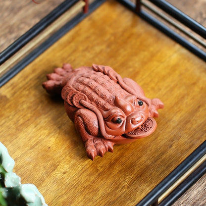 Chinese Tea Pet Creative Table Decoration Yixing Zisha Zhu Clay Tea Play Toad