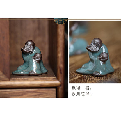 Bodhidharma Tea Pet Ornament 5.3cm Kung Fu Tea Table Decoration Tea Ceremony