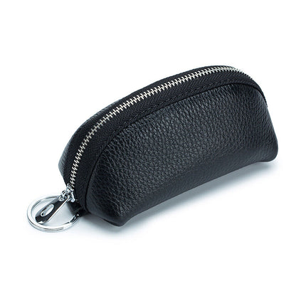 Unisex Soft Small Real Leather Pouch Coins Purse Mini Soft Wallet Zips Keys Bag