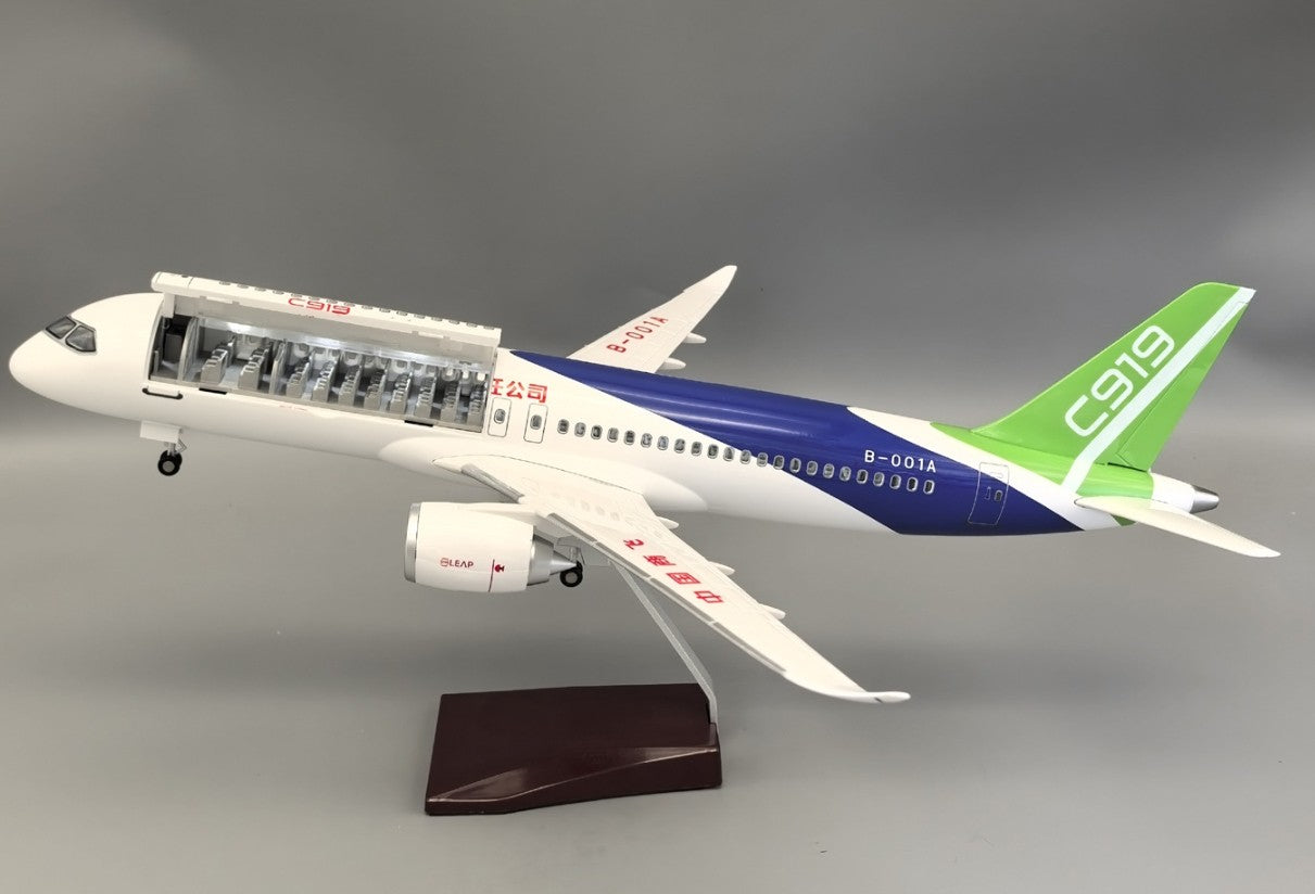 47CM 1:82 CHINA COMAC C919 Plane Aircraft Led Sound- controll Light Resin Model