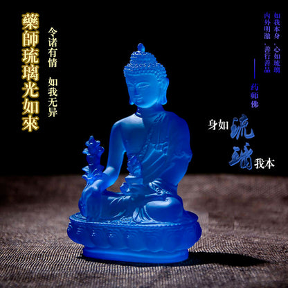 4.7" Figure Statue Medicine Buddha Altar Buddhist Resin Fengshui Decoration