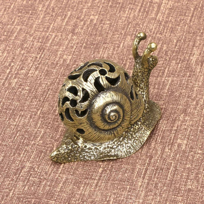 Pure Copper Mini Snail Small Ornament Desk Decoration Tea Pet Incense Holder