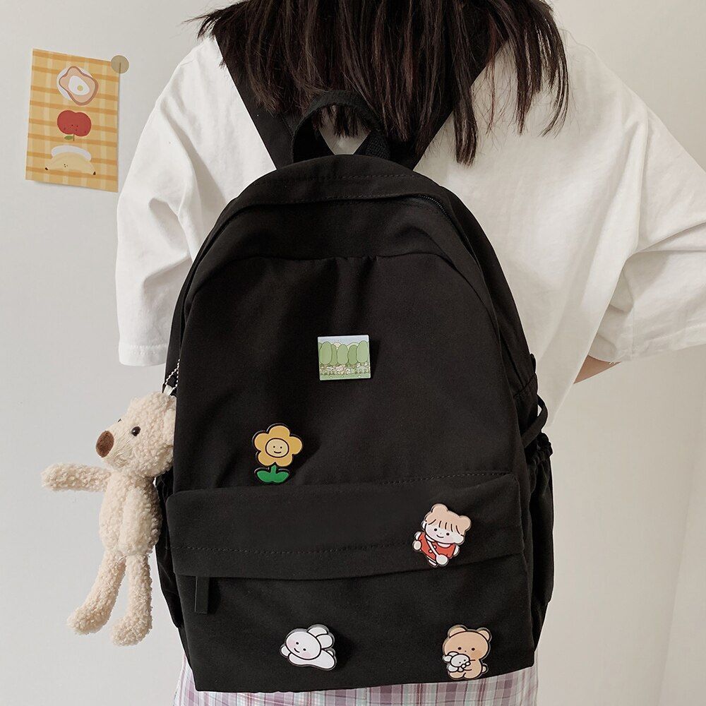 Women Nylon Backpack Student College School Bag Backpack Fashion Bags 30*11*40CM