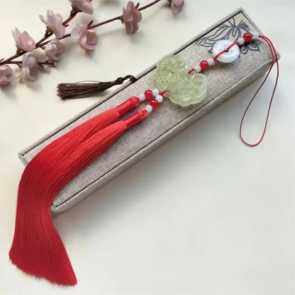 Hanfu Green Jade Tassel Pendant Pressure Skirt Pendant Accessories Antique Hanfu