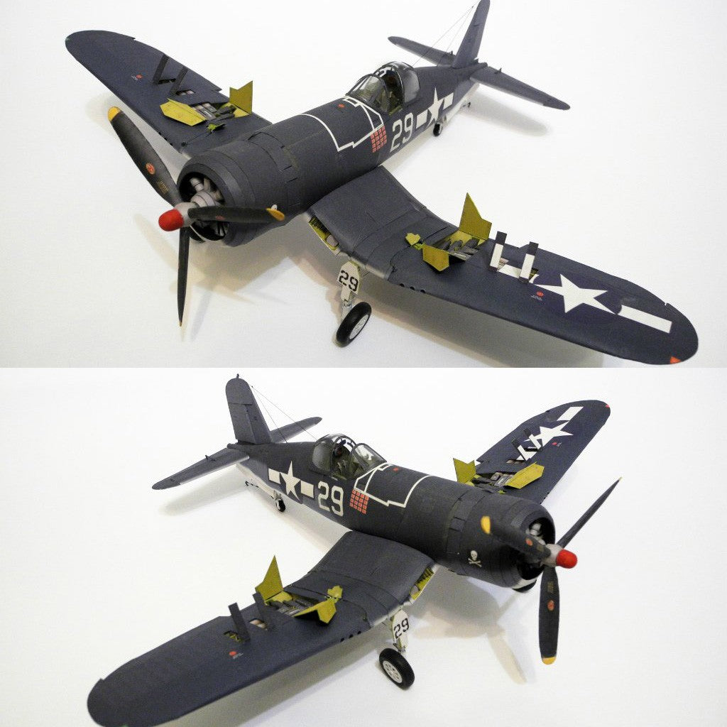 3D 1/33 US F4U-1A Pirate Ship-Borne Fighter Paper Military Model DIY Unassembled