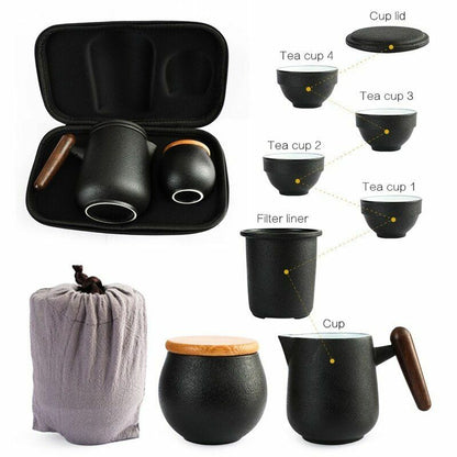 Ceramic Portable Teapot Set Chinese Tea Travel Tea Set Kung Fu Tea Set Drinkware