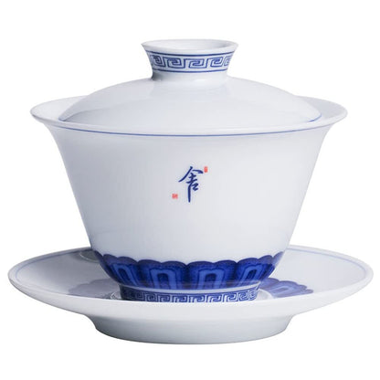 160ml Porcelain Gaiwan Bowl Teacup Handmade Kung Fu Tea Set Tureen