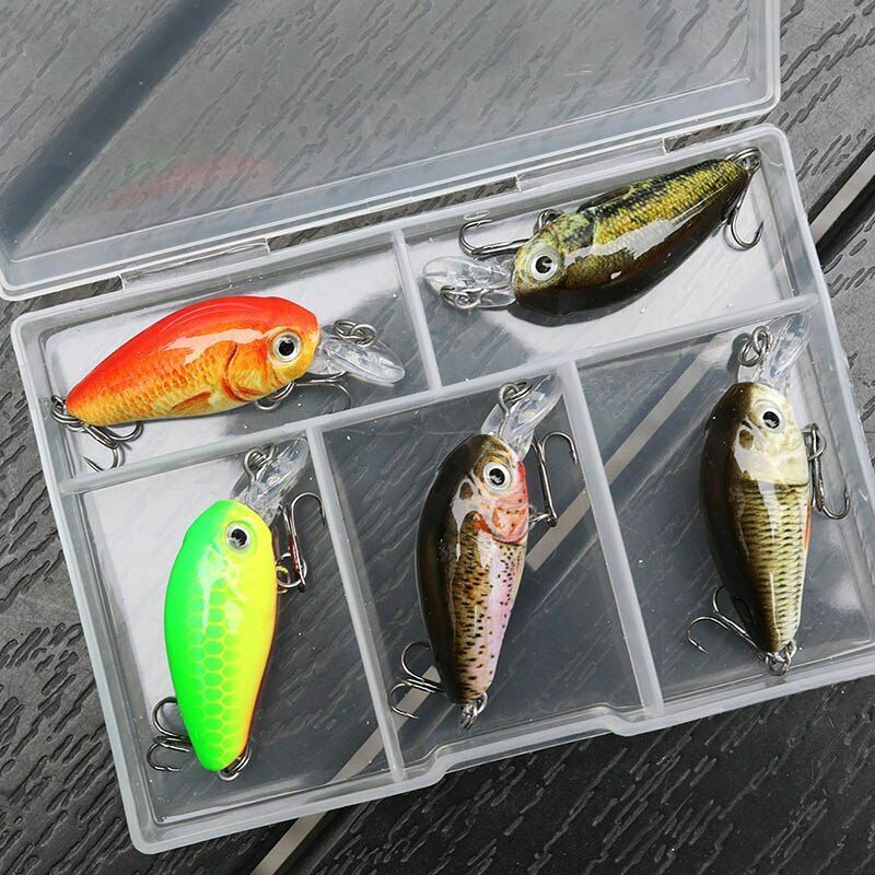 5Pcs/Lot Mini Crankbait 36mm 3.6g Fishing Lure Set Topwater Artificial Hard Bait
