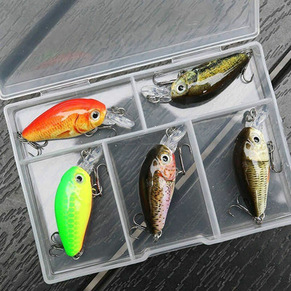 5Pcs/Lot Mini Crankbait 36mm 3.6g Fishing Lure Set Topwater Artificial Hard Bait