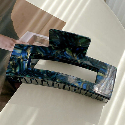 Rectangle Hollow Acetate Shark Clip Spot Colorful Hair Clamp Grab Clip Elegant