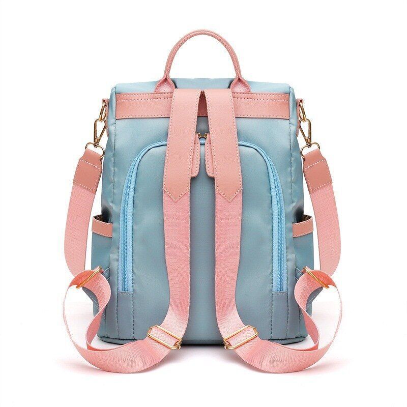 Daisy Pattern Oxford Waterproof Backpack Large Anti-theft Nylon Shoulder Bag 1PC