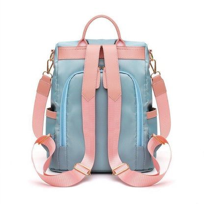 Daisy Pattern Oxford Waterproof Backpack Large Anti-theft Nylon Shoulder Bag 1PC