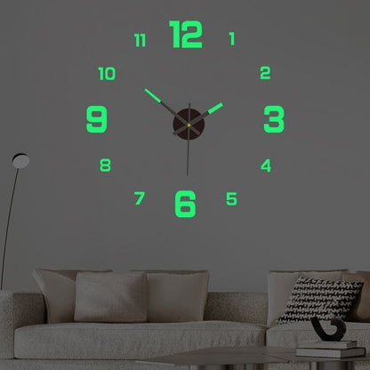 DIY Wall Clocks Creative Acrylic Punch-Free Luminous Living Room Home Decor 16in