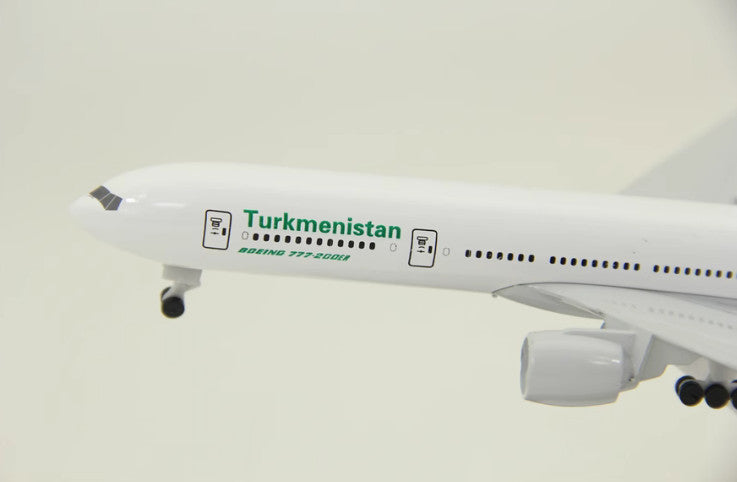 19CM Turkmenistan BOEING 777-200ER EZ-A779 Passenger Airplane Diecast Model