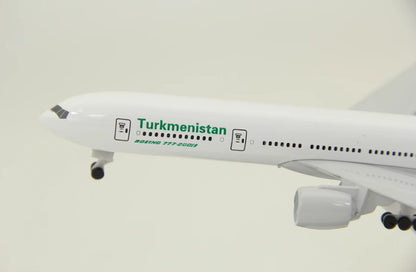 19CM Turkmenistan BOEING 777-200ER EZ-A779 Passenger Airplane Diecast Model