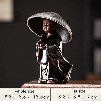 New Real Yixing Zisha Tea Pet Creative House Warming Gift Monk Statue Filter