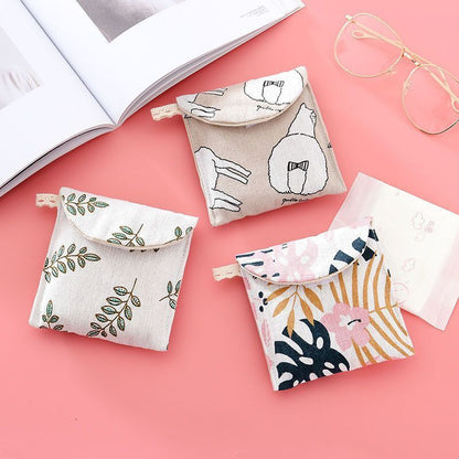 Cosmetic Organizer Sanitary Napkin Storage Bag Coin Card Pad Pouch Cosmetic Bags