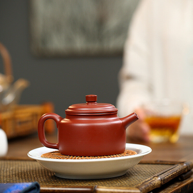 China Yixing Zisha Pottery Clovershrub Clay Handmade 240cc Peaches Teapot