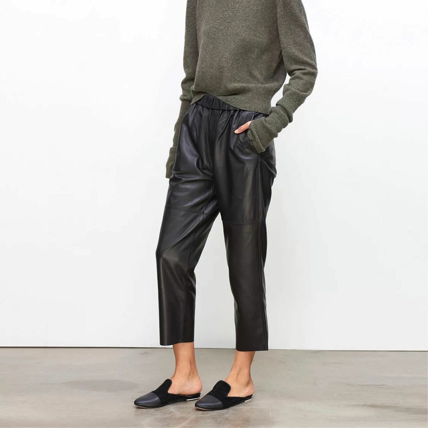 Women Pants Real Leather Leather Trousers High Waist Harem Plus Size Streetwear