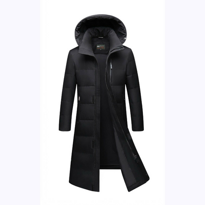 Winter Mens Long Puffer Warm Hooded Parka Duck Down Jacket Coat Fur Collar Thick