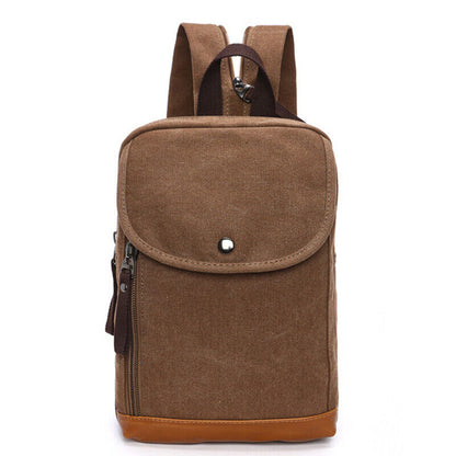 Men's Backpack Canvas Crossbody Chest Bag Casual Daypack Outdoor Sport Bag