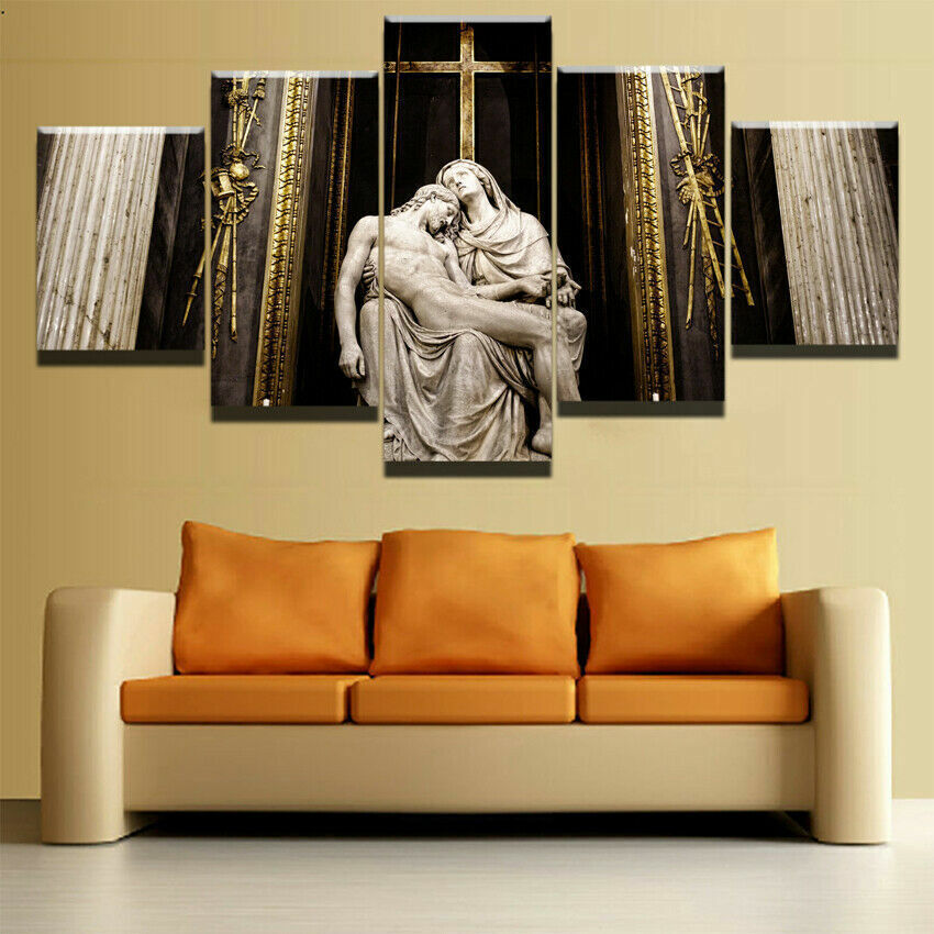 Jesus and mother Mary Religion Canvas Prints Painting Wall Art Home Decor 5PCS
