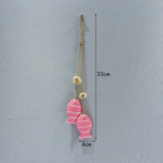 Hanging Decor Wooden Mediterranean Starfish Scallop Fish Pendants Home Ornaments