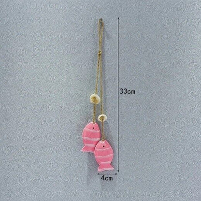 Hanging Decor Wooden Mediterranean Starfish Scallop Fish Pendants Home Ornaments
