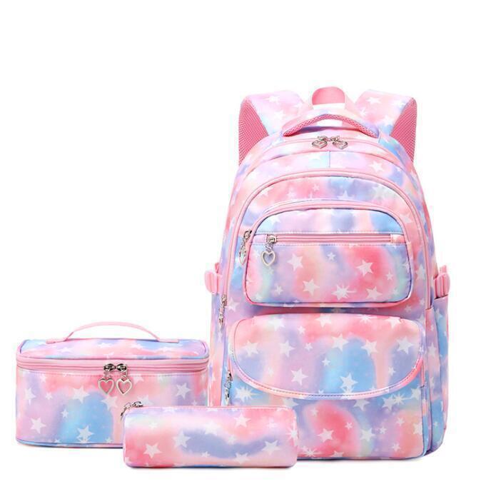 School Backpack Teenage Girls 3 Pcs/Set Schoolbag Kids Pencil Bags Bookbag