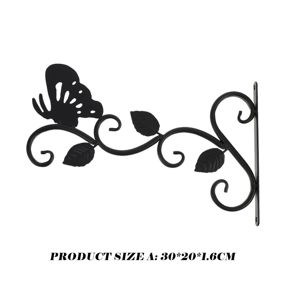 Wall Mounted Bracket Metal Flower Basket Bird Pattern Holder Hanger Rustic Hooks