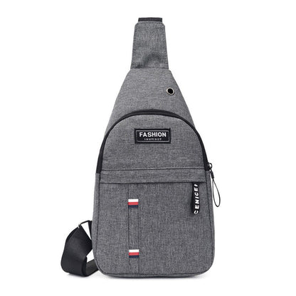 Fashion Shoulder Bag Chest Pack Canvas USB Charging Crossbody Handbag Waist Pack