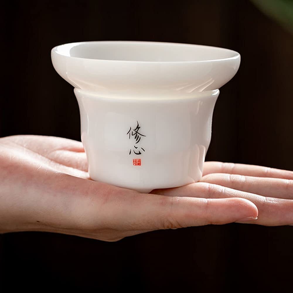 Chinese Dehua Porcelain Tea Drain Tea Filter Kung Fu Tea Set Tea Strainer