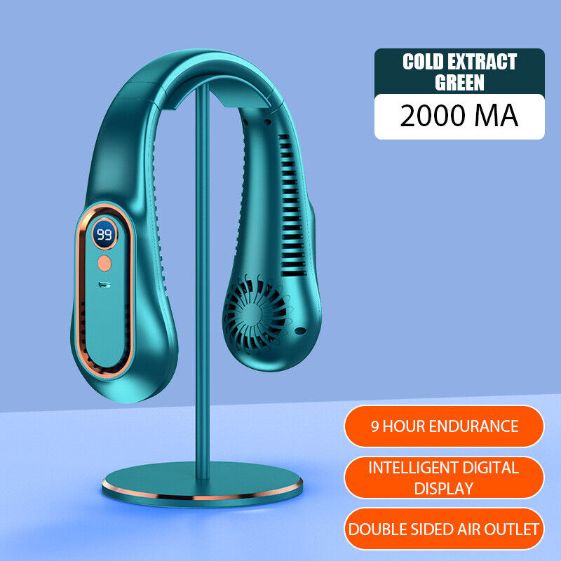 5000mAh USB Neck Hanging Fan Cooling Air Cooler Portable Little Air Conditioner